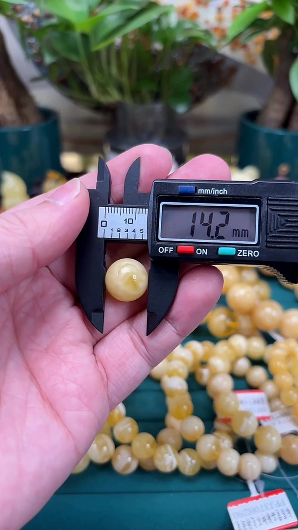 手链蜜蜡未镶嵌p45俄料金白蜜蜡单珠 1.61克 14mm