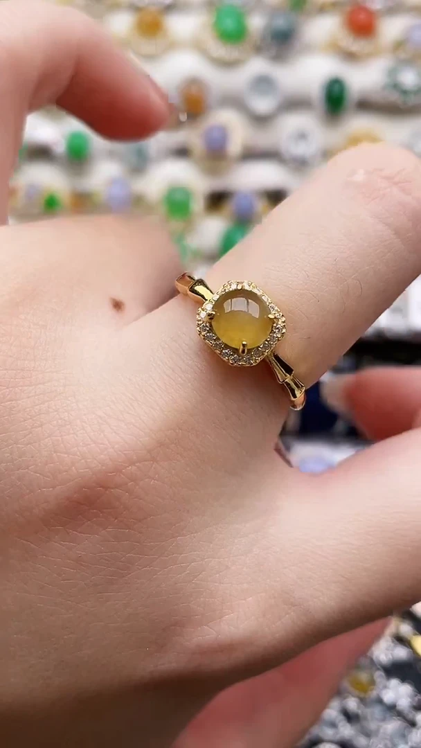 银S925镶嵌戒指翡翠88