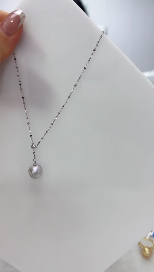 【闪购商品】淡水珍珠DA银S925镶嵌套链 B659