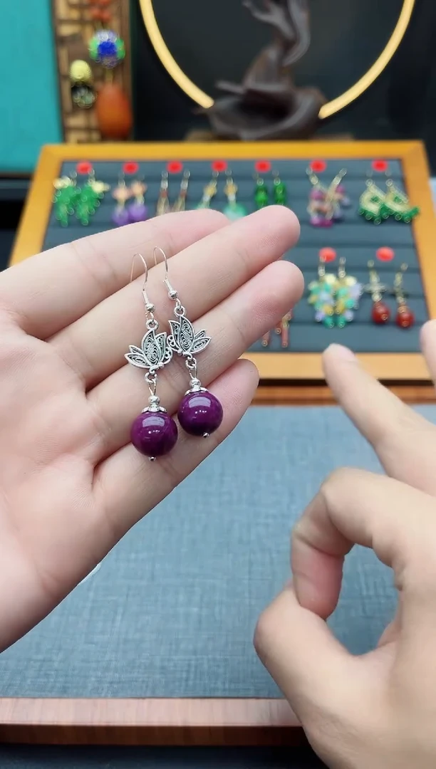 【闪购商品】玛瑙/玉髓耳钉银S925镶嵌106000