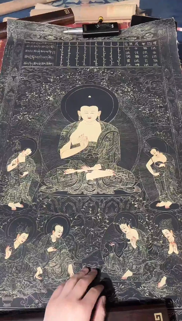 卷轴画龙妹的唐卡tk16034