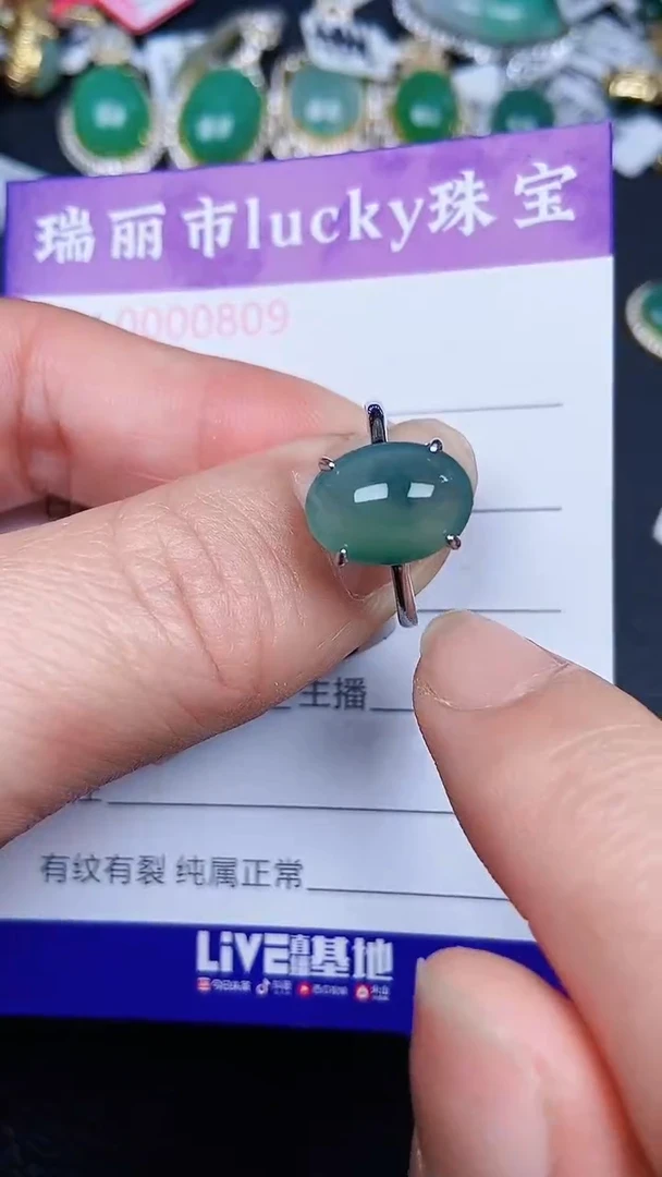 颈饰银S925镶嵌翡翠0809