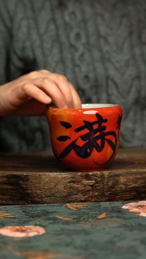 【闪购商品】杯釉下彩手工手绘同款陶器