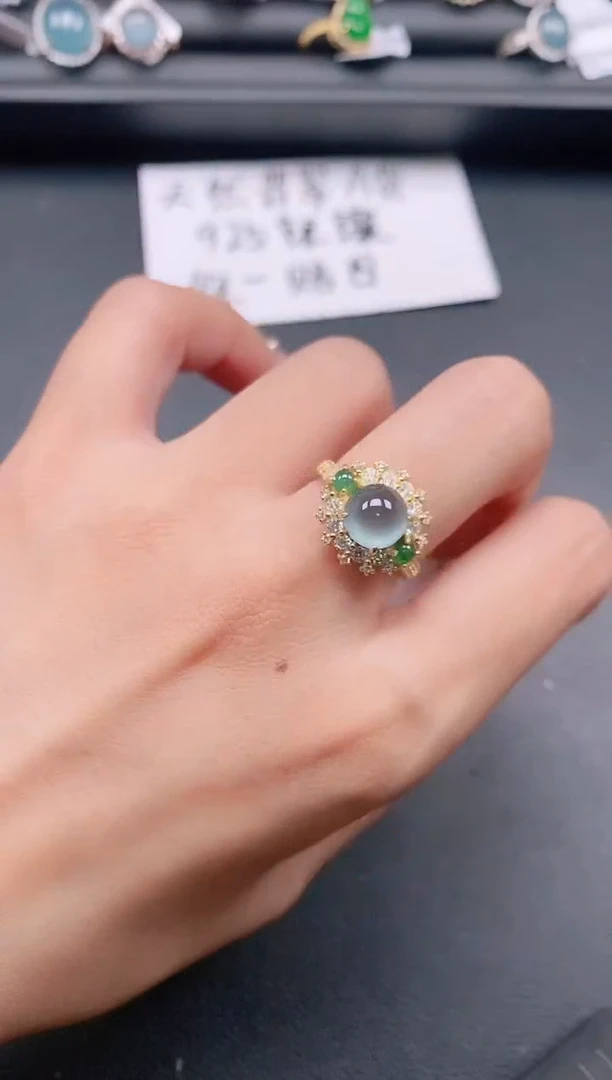 银S925镶嵌戒指翡翠11111