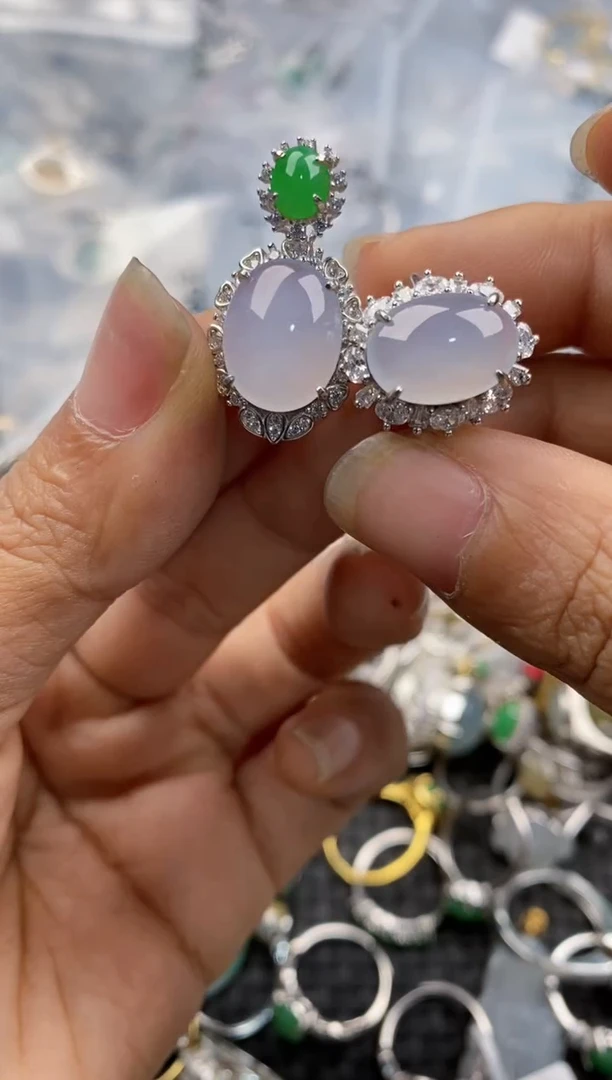 银S925镶嵌戒指翡翠1212---6