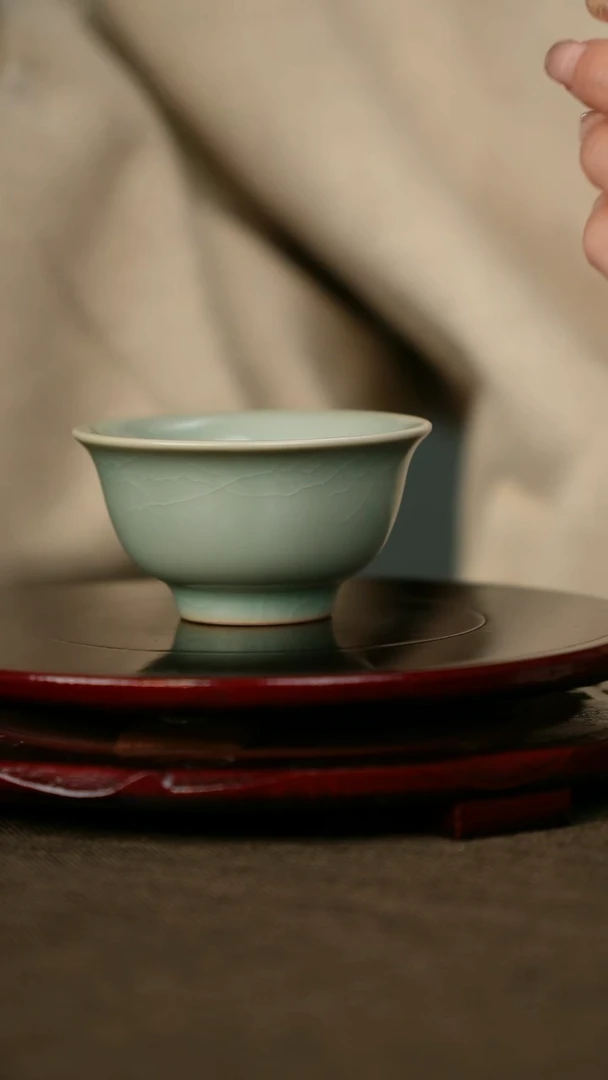 全品 压手杯 仿古釉