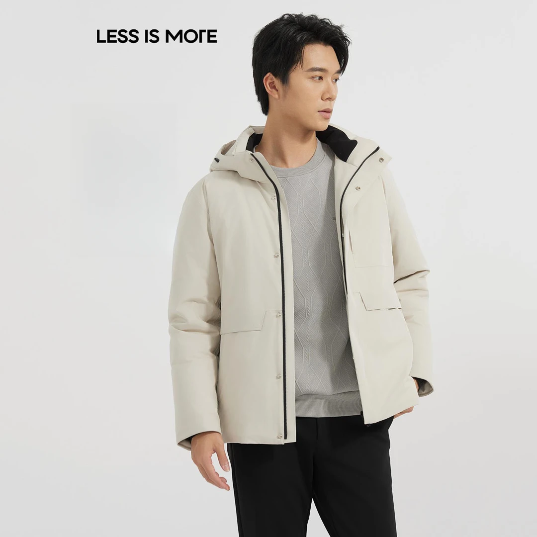 【鲜绒拒水羽绒】利郎男士时尚连帽加厚保暖羽绒服户外休闲冬季外套