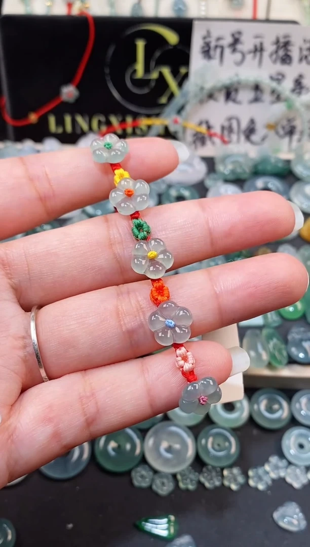 散珠翡翠翡翠手绳  手围15