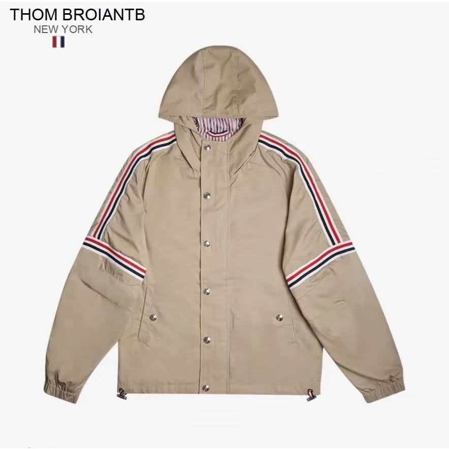 THOM BROIANTB【官方正品】TB汤姆布郎双袖织带连帽夹克休闲外套