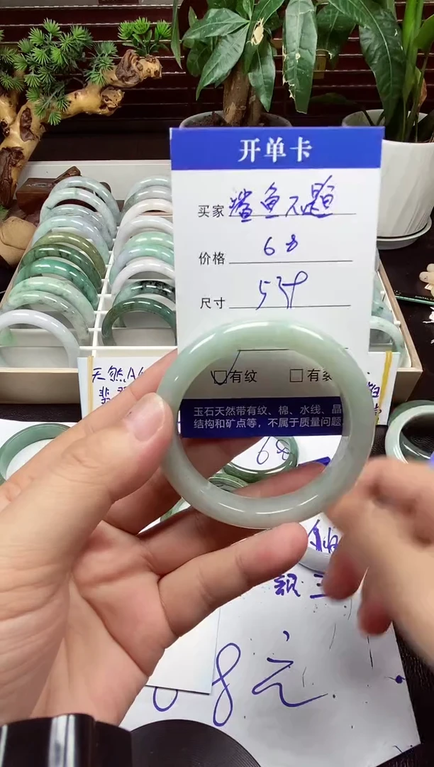 翡翠手镯未镶嵌鲨***鱼翡翠手镯#19