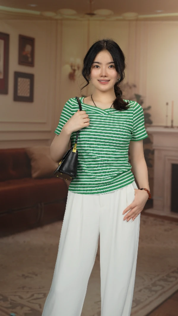 【881-890】2025夏季新款收腰显瘦中长款女装小衫