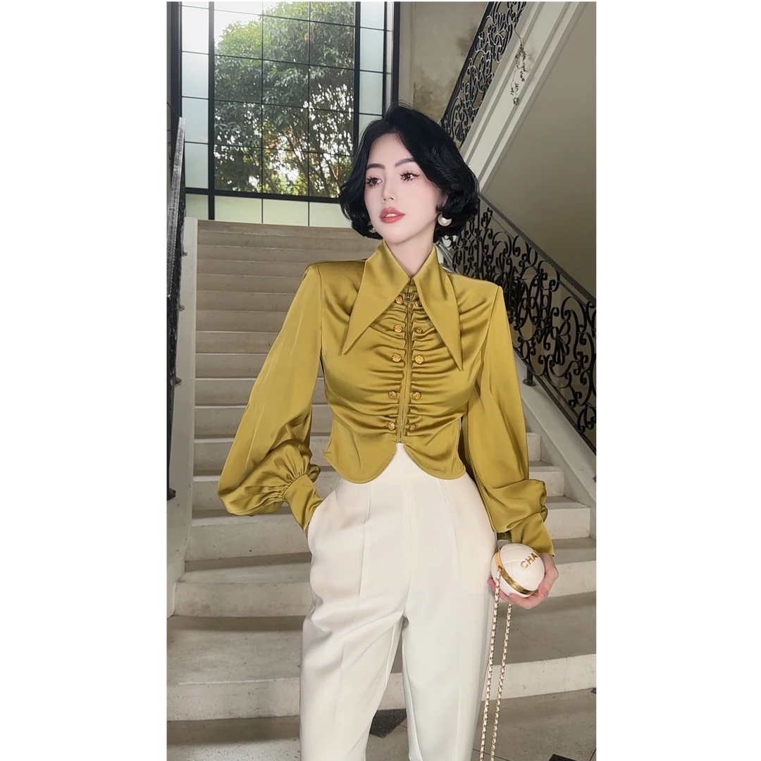 LYXJ【森绿交响曲】秋季设计感亲肤衬衫11059