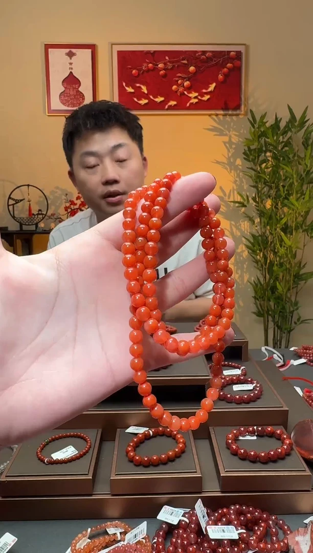 【闪购商品】南红玛瑙手链未镶嵌一条约6mm 多样性发货