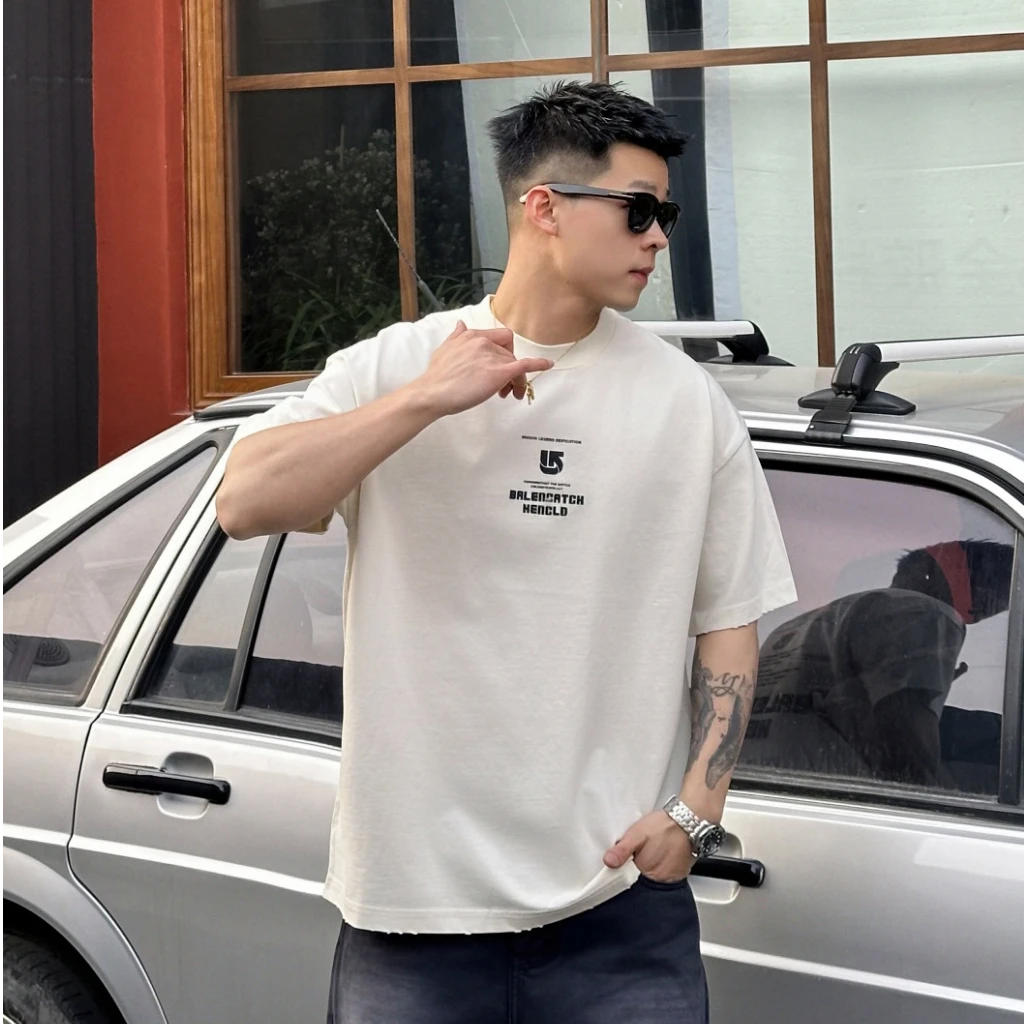 【汇佳服饰】ZA0120-夏季新款重磅高级潮牌百搭潮流宽松半袖T恤