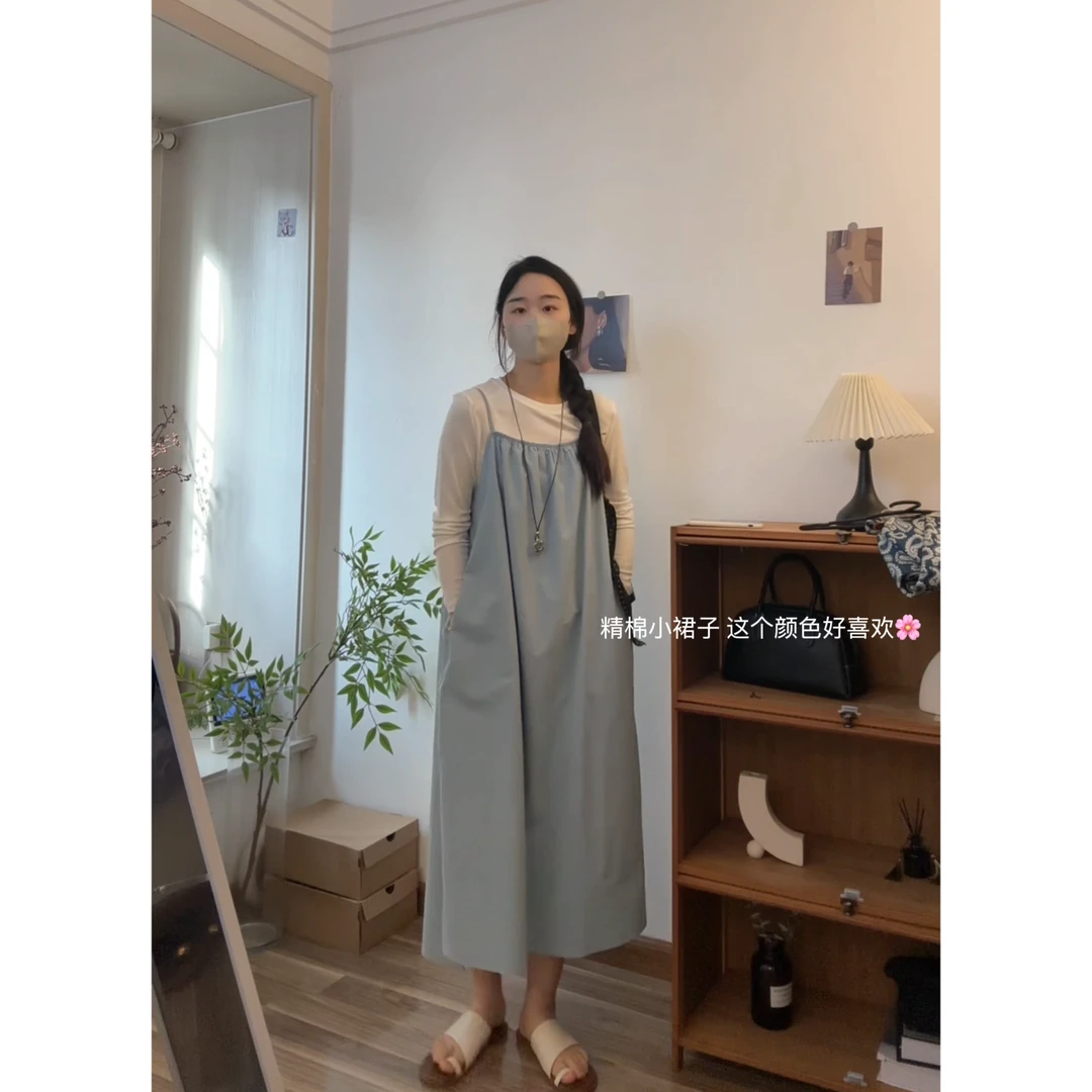 XEJ 海盐夏日 韩系自制设计感吊带连衣裙