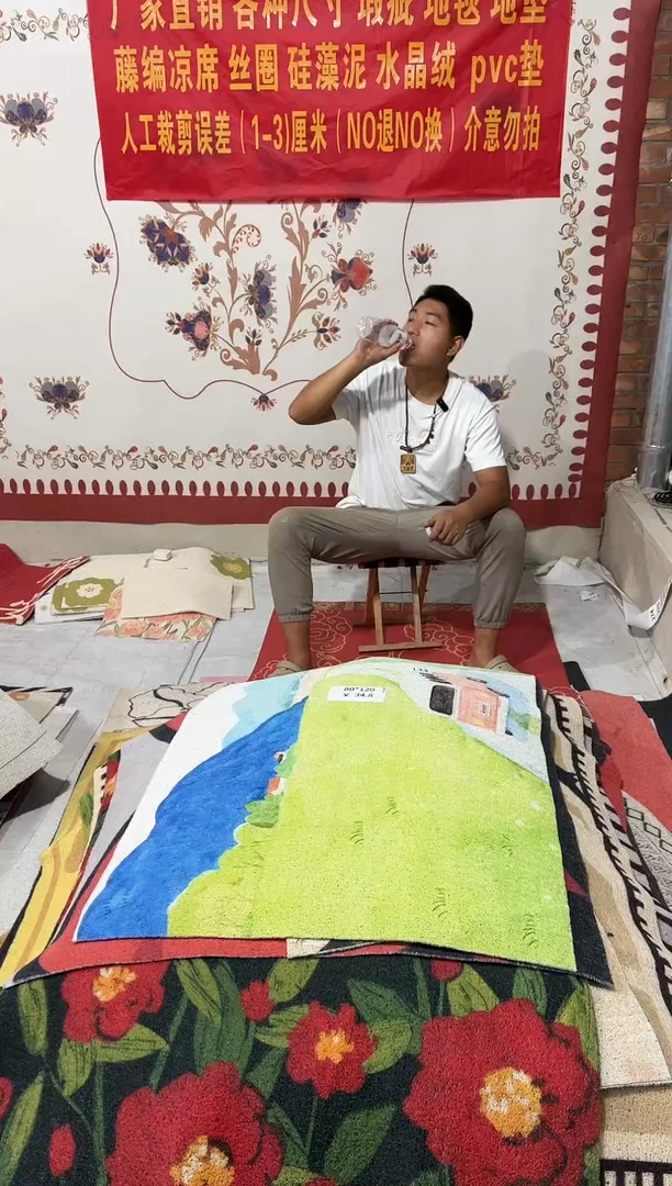 不退不换瑕疵丝圈地毯80*120cm133