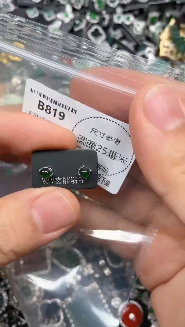 翡翠未镶嵌颈饰B819耳钉