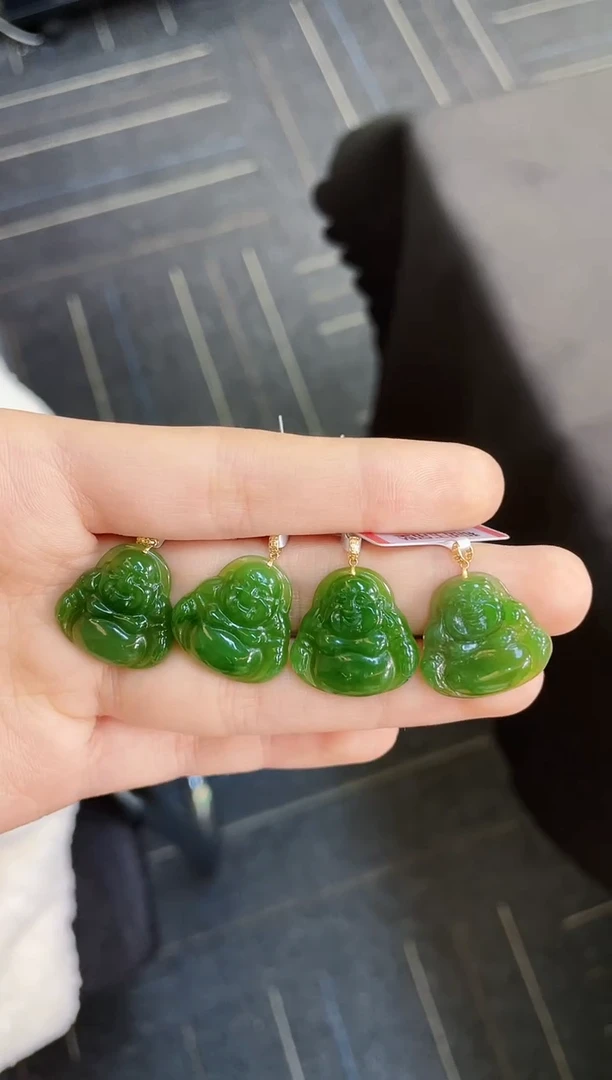 【闪购商品】和田玉吊坠18K金镶嵌多样性发一