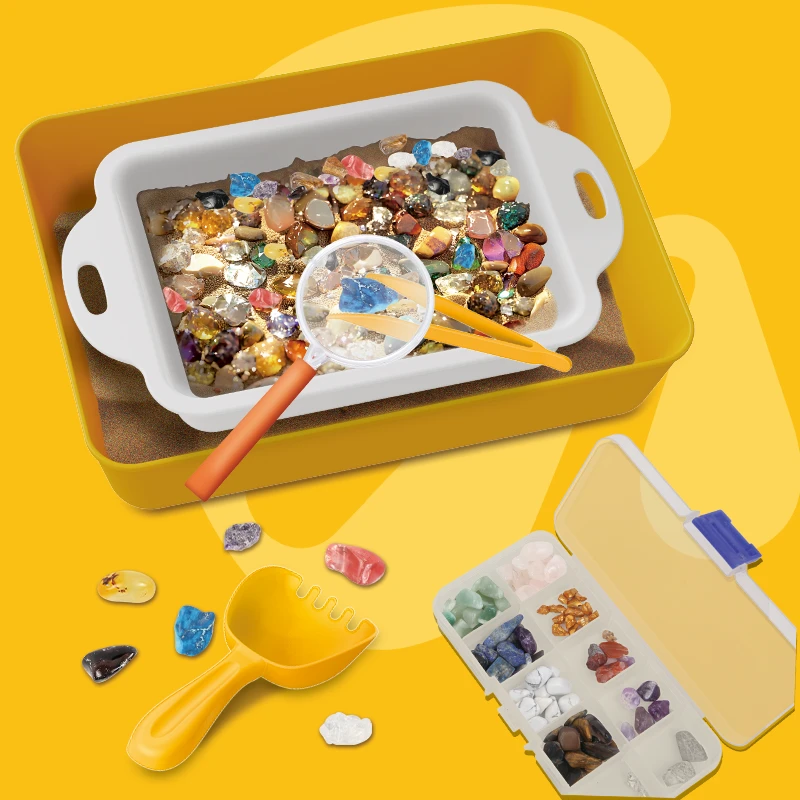 淘金沙玩具矿石寻宝手工挖掘水晶宝石考古礼物