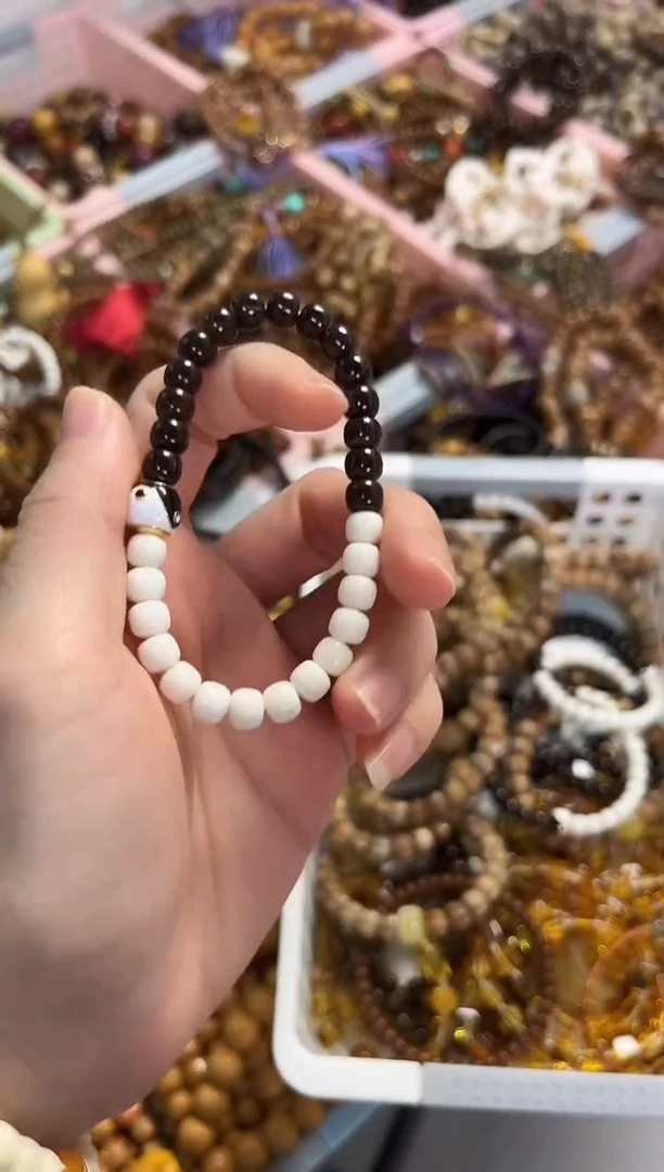 手串白玉菩提白玉菩提搭配椰蒂手串7*6mm