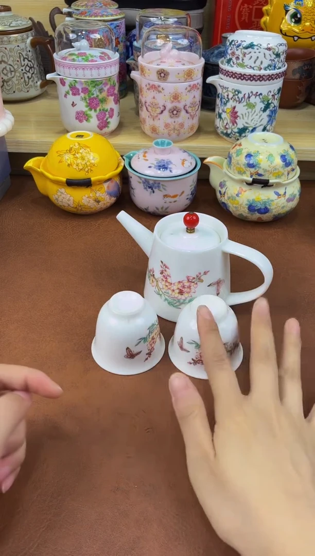 陶瓷茶具摆件旅行套组