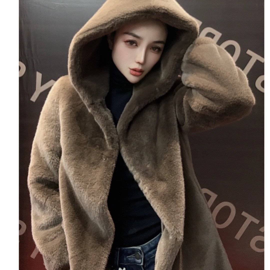 597气质毛毛外套女时尚中长款轻奢冬季设计师皮毛一体网红