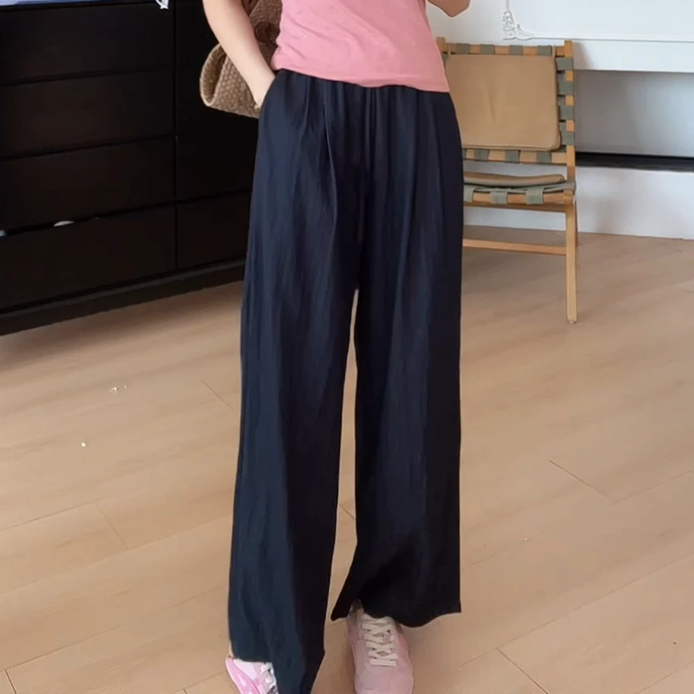 2025夏季新款休闲时尚百搭宽松舒适遮胯显瘦休闲长裤阔腿裤裤子