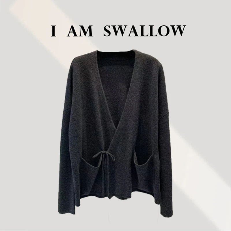 【A/M Swallow】25Ss秋季新品叠襟绑绳开衫ND3171#111