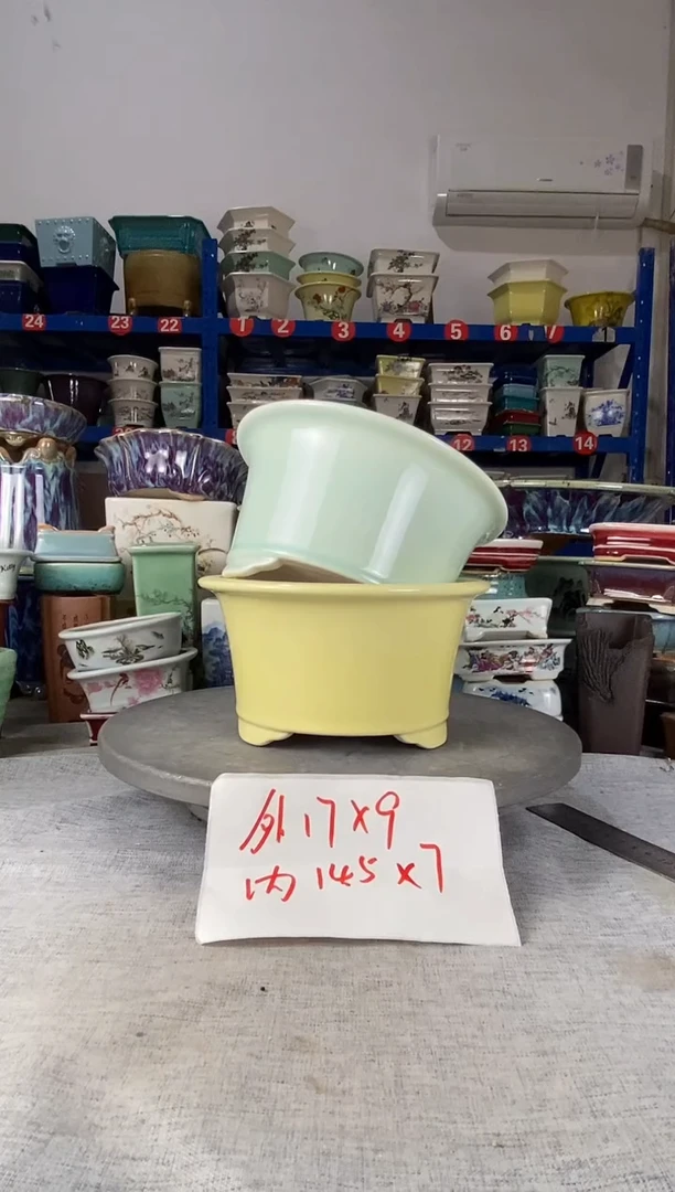 11429两只圆盆花盆
