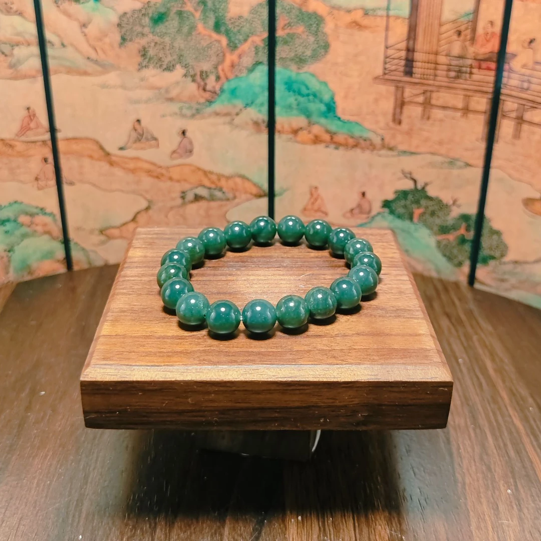 Y和田玉圆珠手串（卡10）0154