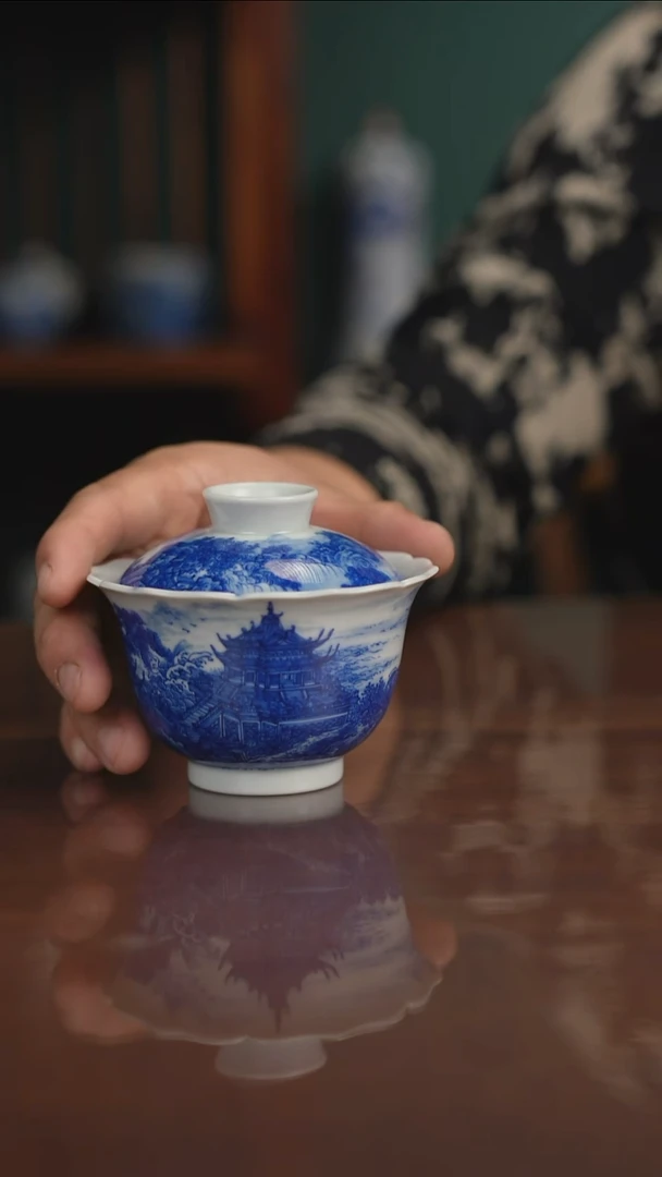 自成堂柴窑青花海桥风华图