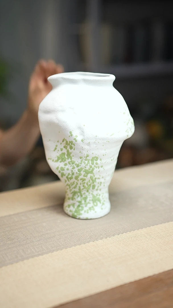 花器陶瓷花瓶绿云漫影03