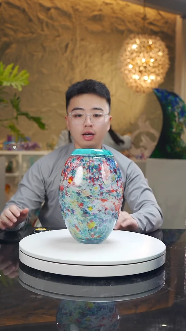 手工艺品琉璃莫奈花园反口设计款花器