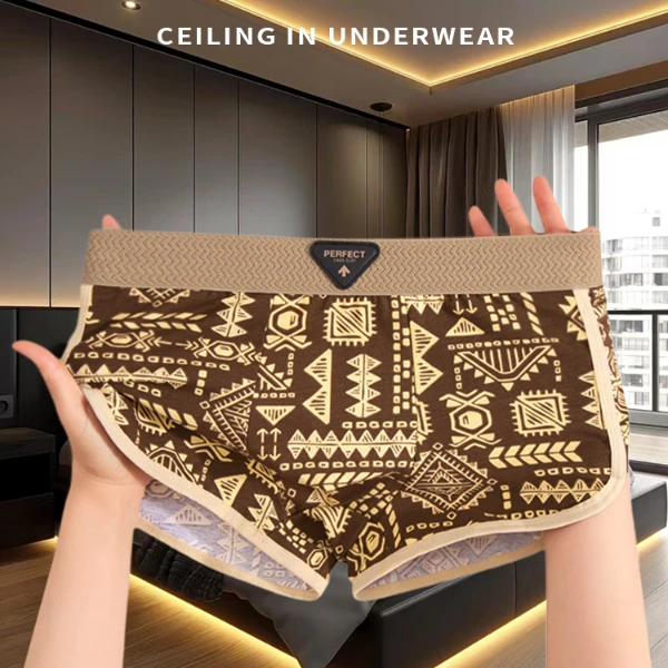 美式复古民族风男士内裤阿玛雅棉质舒适透气休闲宽松运动平角裤衩