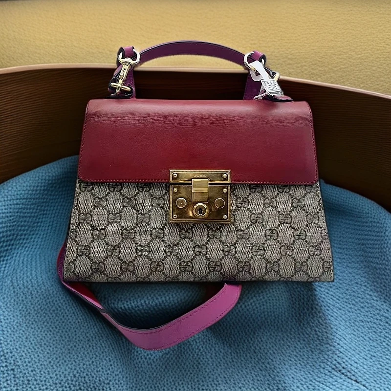 95新 GUCCI/古驰  老花拼红手提款月光宝盒  1248 8534