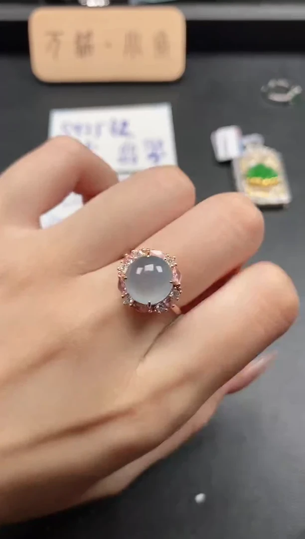 银S925镶嵌戒指翡翠51511