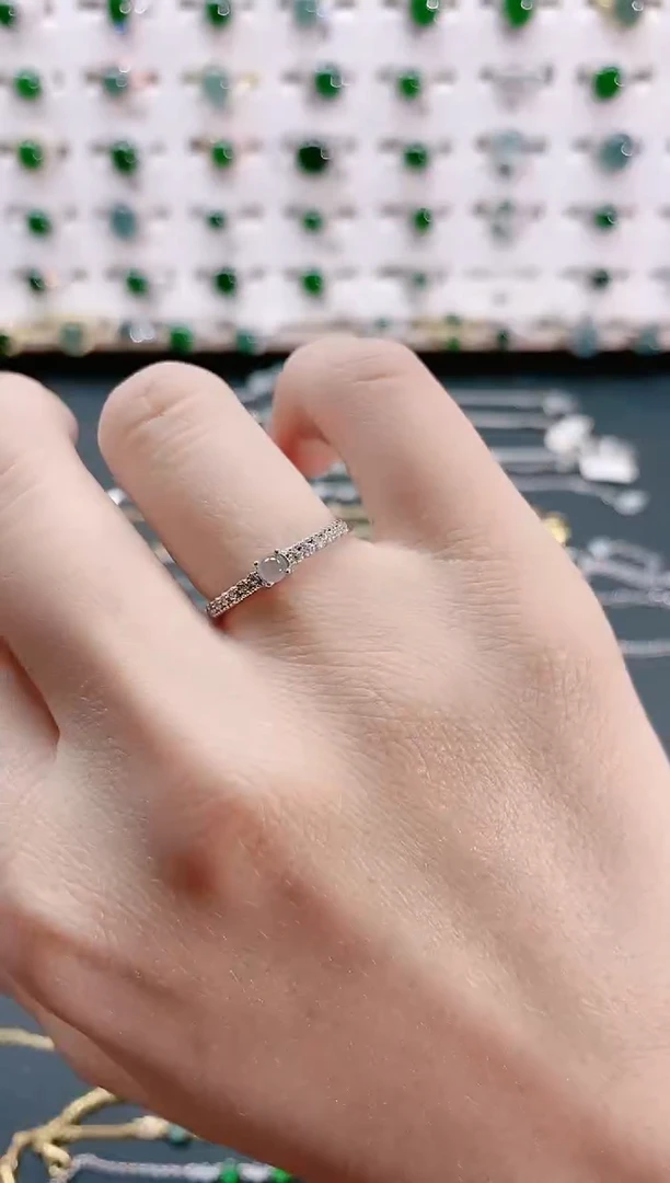 【闪购商品】翡翠戒指银S925镶嵌天然翡翠