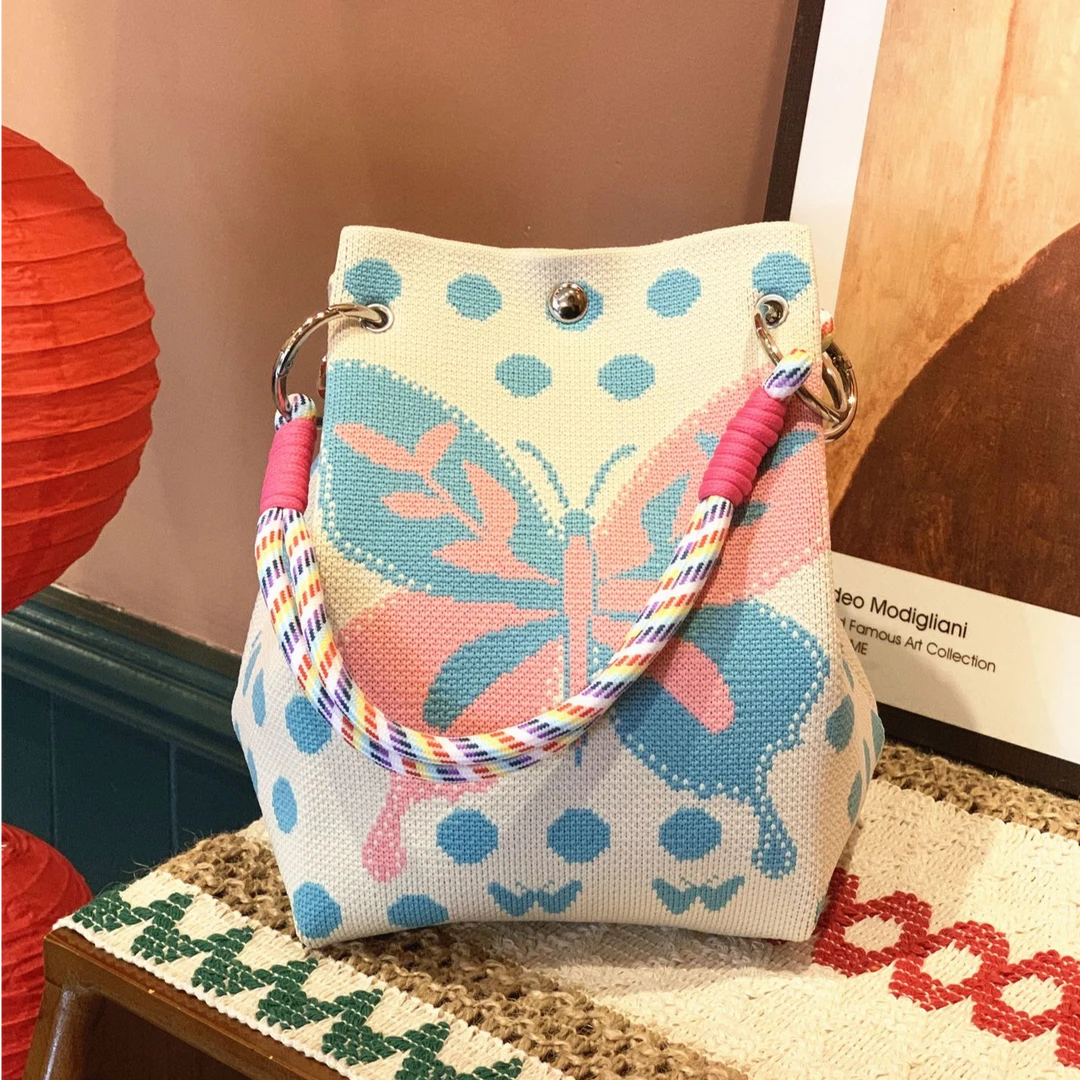 2025新款编织包包磁扣新年手提包大容量逛街遛弯百搭潮流手拎包女