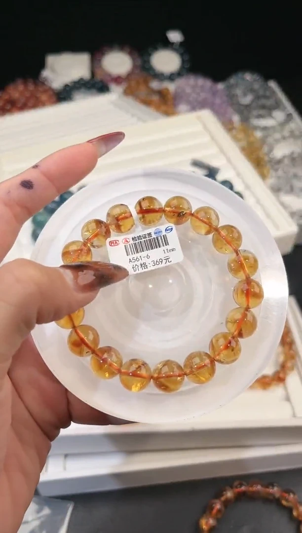 【闪购商品】水晶手链未镶嵌多样性发一黄塔11mm