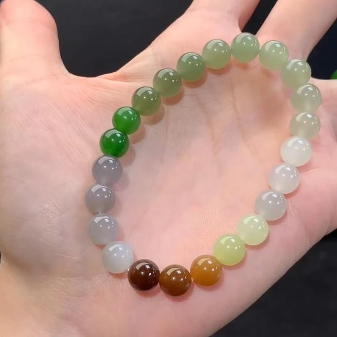 天然正品和田玉D08A青海料多宝手串1单圈妈妈时尚珠子多样性发一.