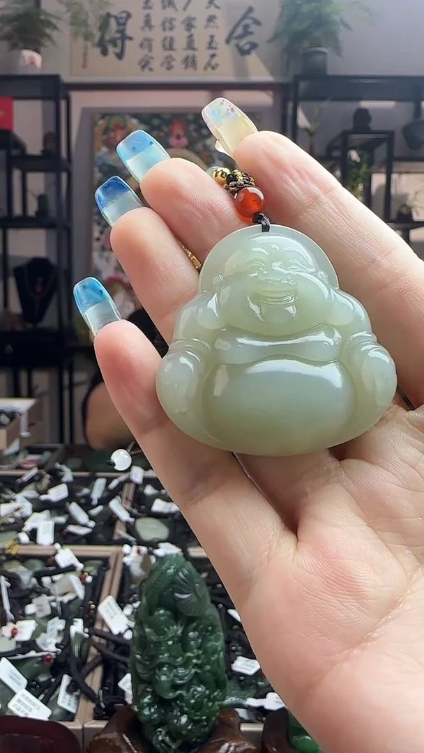 颈饰未镶嵌和田玉佛公k45