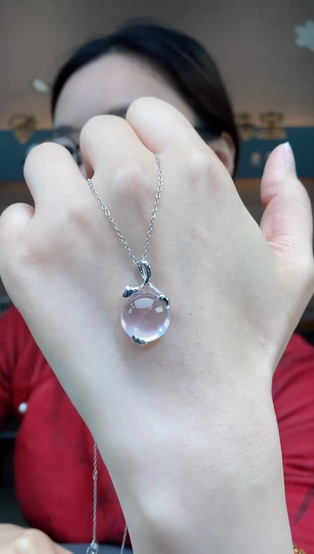 【闪购商品】芙蓉石吊坠银S925镶嵌芙蓉石吊坠