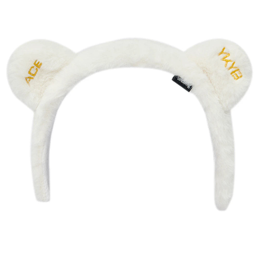 [达人专属]YKYB可爱风时尚发箍帽发饰白色毛绒冬季秋冬