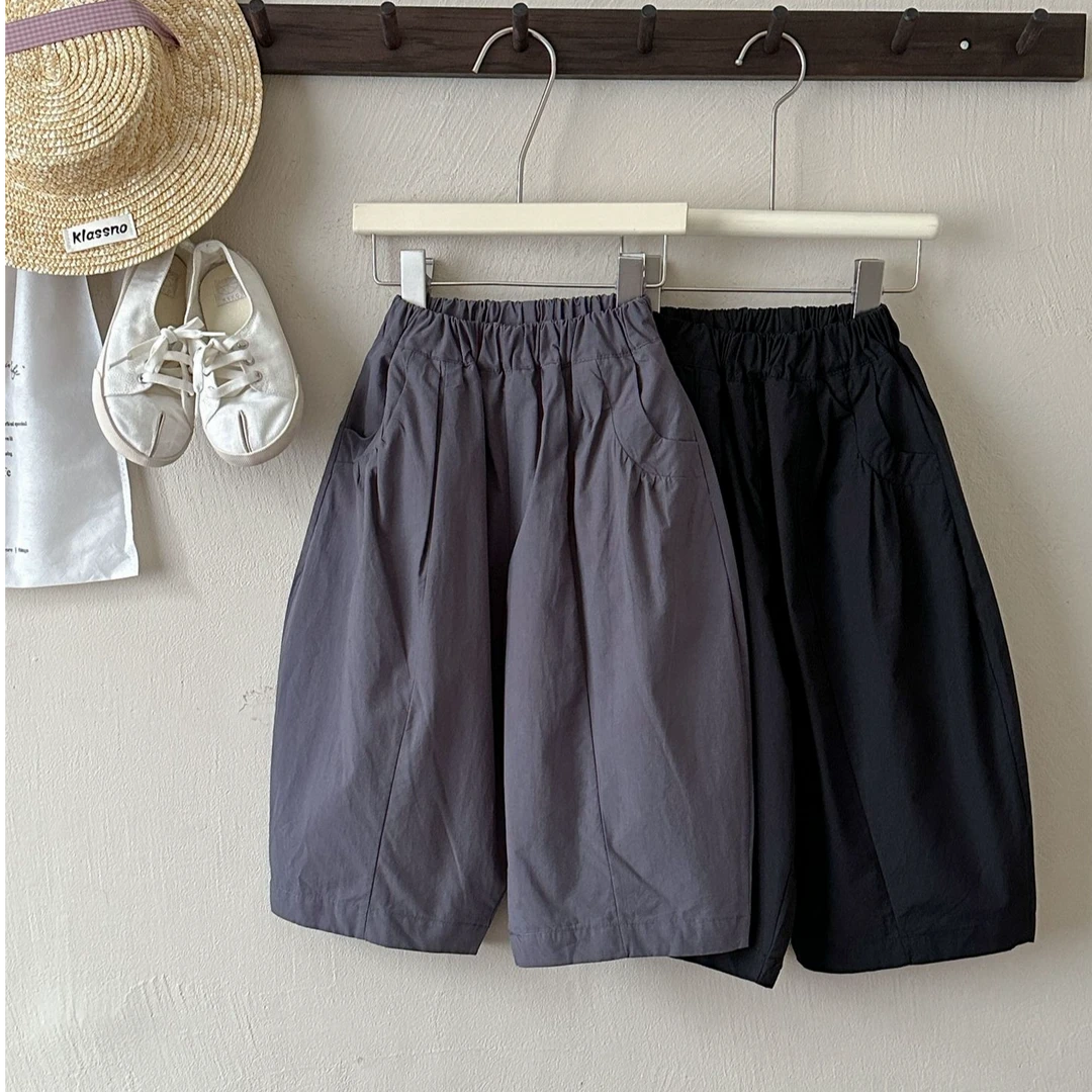 童裤莱抱抱2025夏季新品韩国童装韩版森系宽松薄款九分中童直筒裤