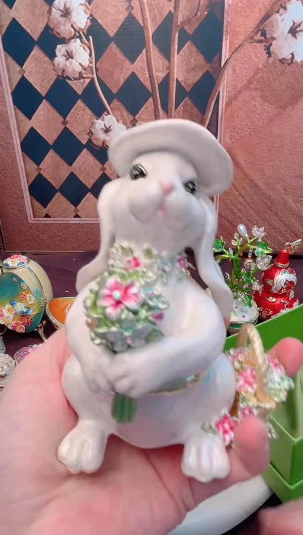 锌合金珐琅彩首饰盒摆件默认微瑕不退不换～