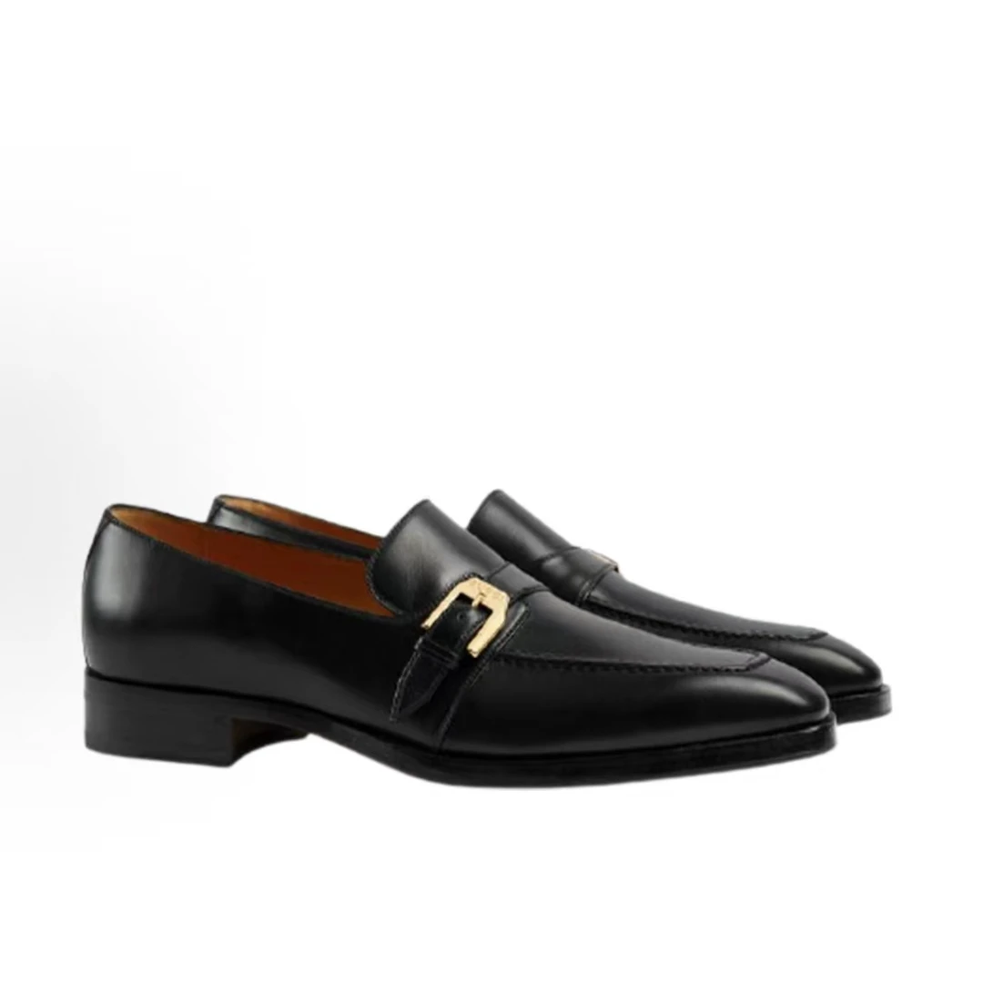 【香港直邮】GUCCI 古驰 搭扣 时尚百搭 乐福平底鞋 黑色643622
