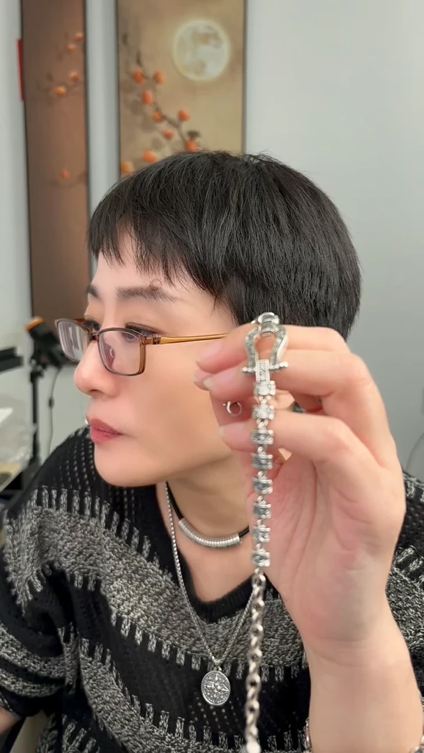 无925银纯银手链马蹄扣72