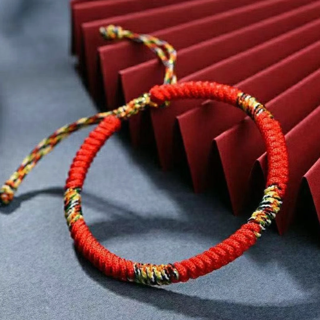 KISSMAX红绳手链手工情侣编织-32394