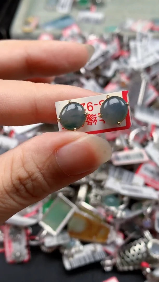 银S925镶嵌戒指翡翠天然A货缅甸翡翠