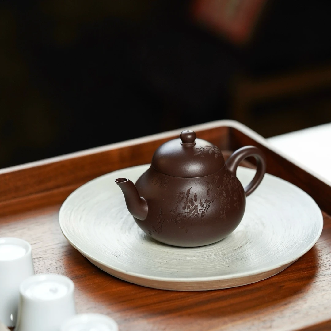 【利贞l小梨形】原矿紫泥约150cc手工制宜兴茶壶茶具MS